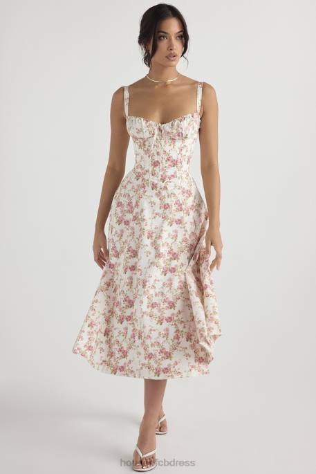 House of CB Carmen Rose Print Bustier Sundress Clothing 4H6N436