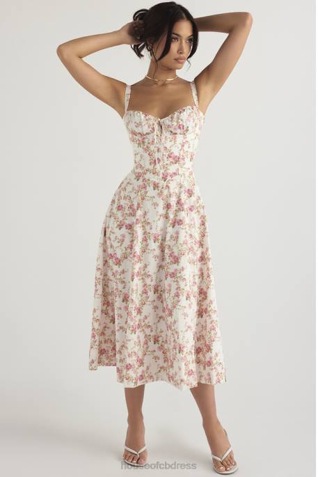 House of CB Carmen Rose Print Bustier Sundress Clothing 4H6N436