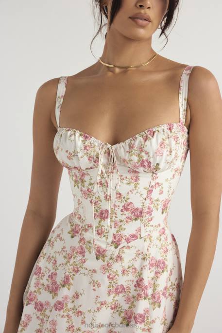 House of CB Carmen Rose Print Bustier Sundress Clothing 4H6N436