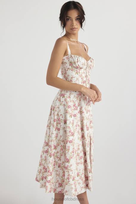 House of CB Carmen Rose Print Bustier Sundress Clothing 4H6N436