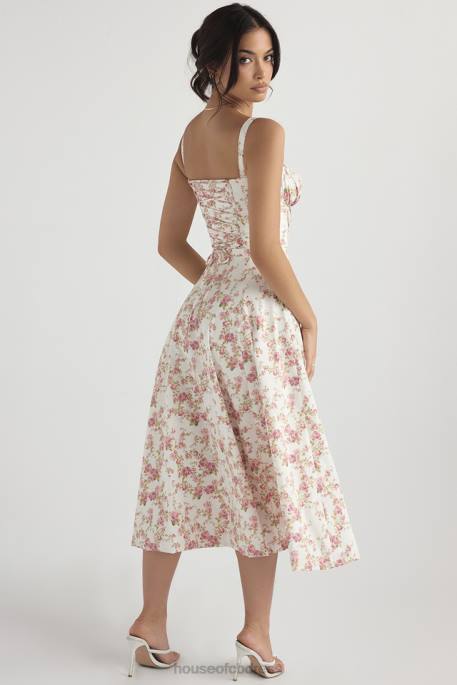 House of CB Carmen Rose Print Bustier Sundress Clothing 4H6N436