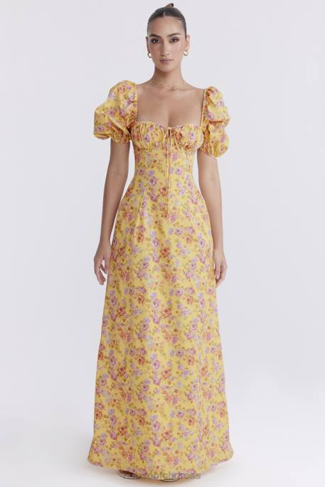 House of CB Felizia Butter Print Puff Sleeve Sundress Clothing 4H6N247