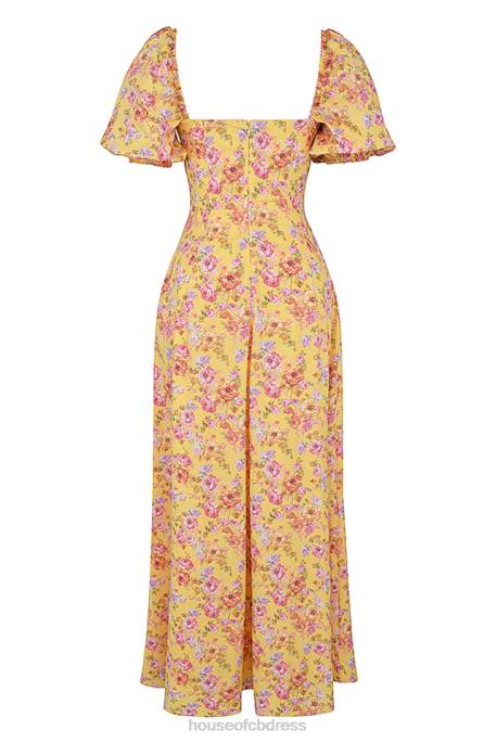House of CB Felizia Butter Print Puff Sleeve Sundress Clothing 4H6N247