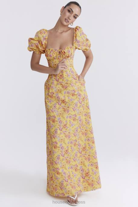 House of CB Felizia Butter Print Puff Sleeve Sundress Clothing 4H6N247