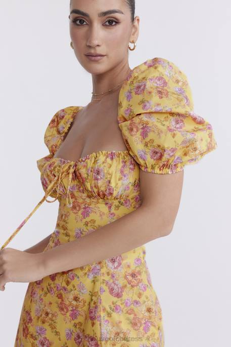 House of CB Felizia Butter Print Puff Sleeve Sundress Clothing 4H6N247