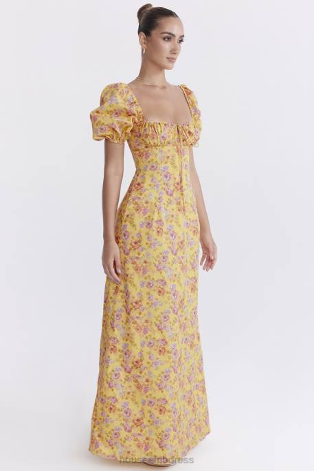 House of CB Felizia Butter Print Puff Sleeve Sundress Clothing 4H6N247
