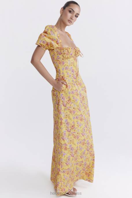 House of CB Felizia Butter Print Puff Sleeve Sundress Clothing 4H6N247