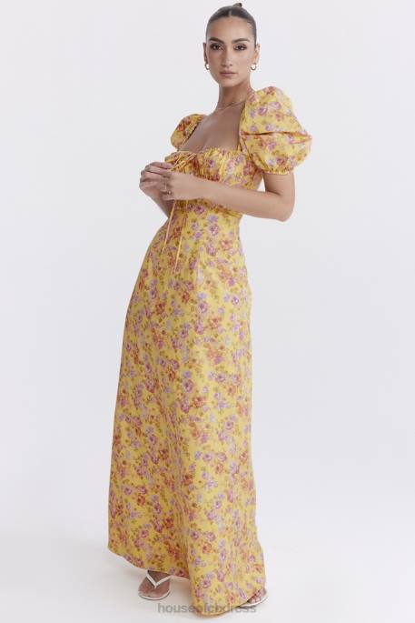 House of CB Felizia Butter Print Puff Sleeve Sundress Clothing 4H6N247
