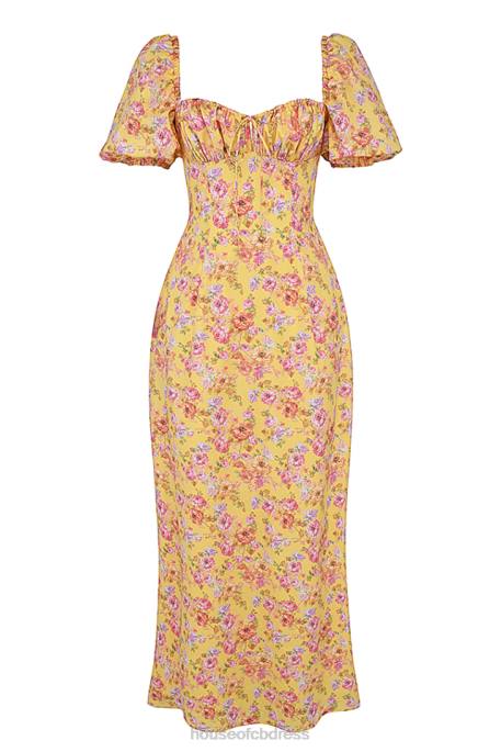 House of CB Felizia Butter Print Puff Sleeve Sundress Clothing 4H6N247
