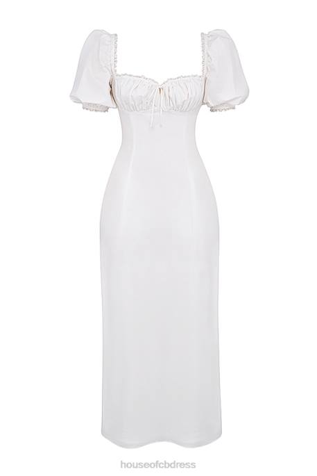 House of CB Felizia White Puff Sleeve Sundress Clothing 4H6N263