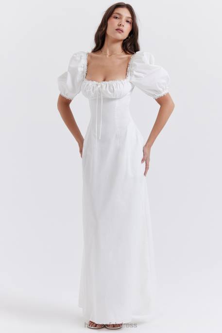 House of CB Felizia White Puff Sleeve Sundress Clothing 4H6N263