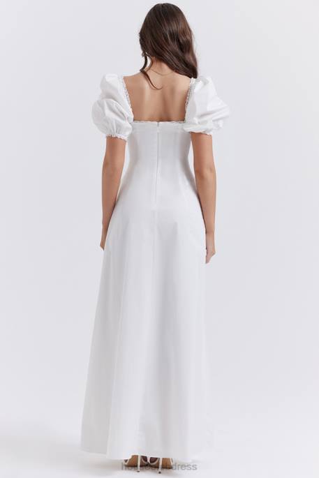 House of CB Felizia White Puff Sleeve Sundress Clothing 4H6N263