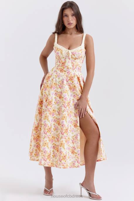 House of CB Sabrina Ivory Print Bustier Sundress Clothing 4H6N255