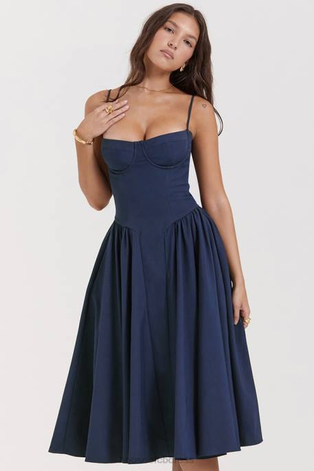House of CB Samaria French Navy Corset Sundress Clothing 4H6N154