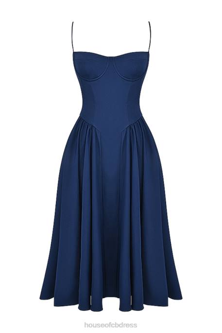 House of CB Samaria French Navy Corset Sundress Clothing 4H6N154