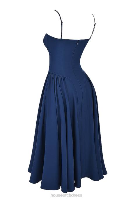 House of CB Samaria French Navy Corset Sundress Clothing 4H6N154