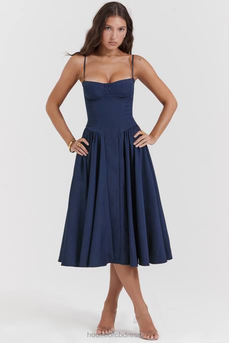 House of CB Samaria French Navy Corset Sundress Clothing 4H6N154