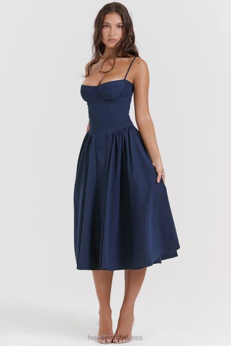 House of CB Samaria French Navy Corset Sundress Clothing 4H6N154