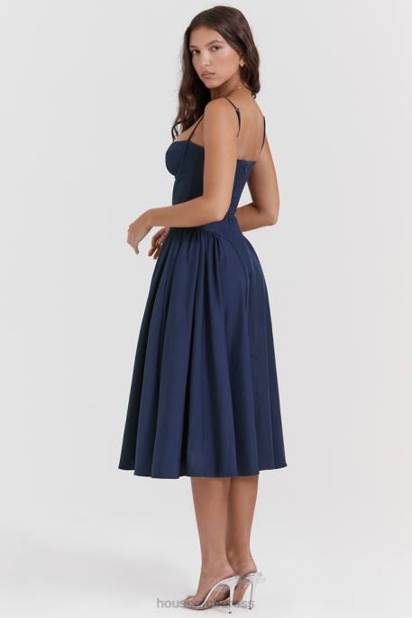 House of CB Samaria French Navy Corset Sundress Clothing 4H6N154