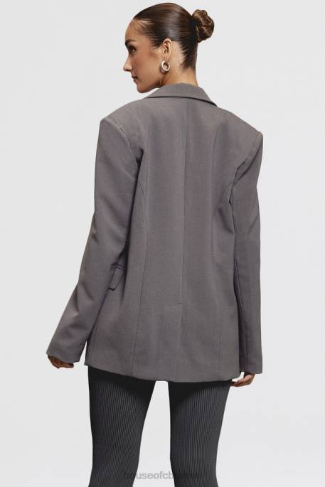 House of CB Aline Dark Grey Oversized Blazer Clothing 4H6N1040