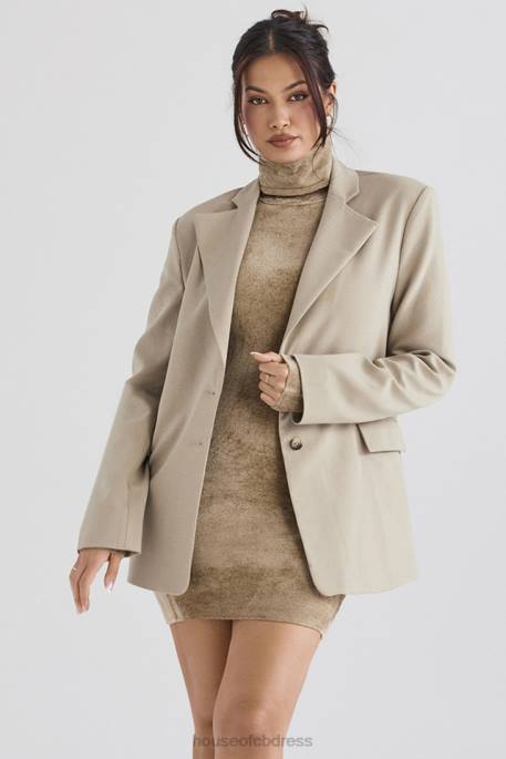 House of CB Aline Mink Oversized Blazer Clothing 4H6N1034