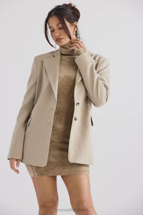 House of CB Aline Mink Oversized Blazer Clothing 4H6N1034