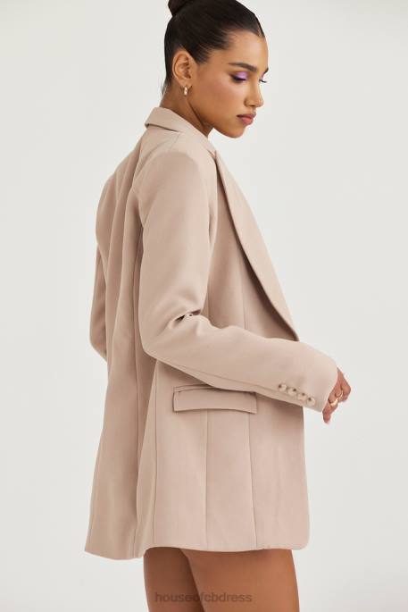 House of CB Marta Latte Oversized Blazer Clothing 4H6N1043