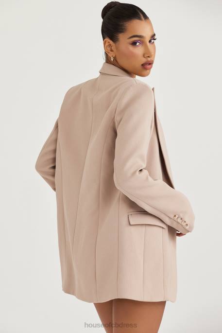 House of CB Marta Latte Oversized Blazer Clothing 4H6N1043