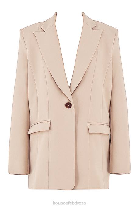 House of CB Marta Latte Oversized Blazer Clothing 4H6N1043
