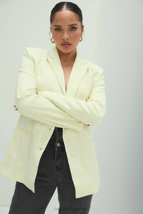 House of CB Mistress Rocks Beating Heart Lemon Logo Branded Blazer Clothing 4H6N1050