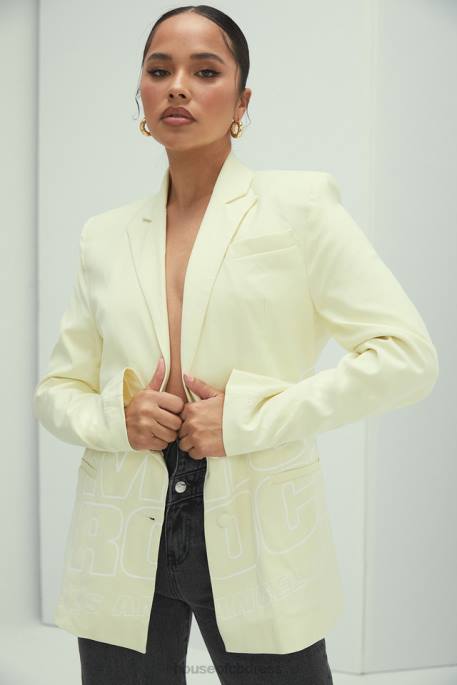 House of CB Mistress Rocks Beating Heart Lemon Logo Branded Blazer Clothing 4H6N1050