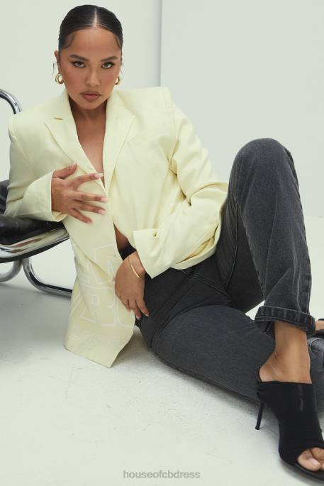 House of CB Mistress Rocks Beating Heart Lemon Logo Branded Blazer Clothing 4H6N1050