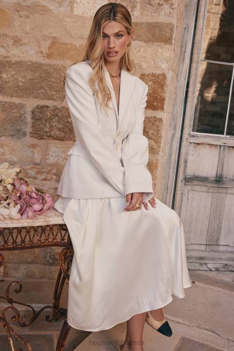 House of CB Sariah Ivory Contour Tailored Blazer Clothing 4H6N1029