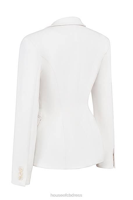 House of CB Sariah Ivory Contour Tailored Blazer Clothing 4H6N1029