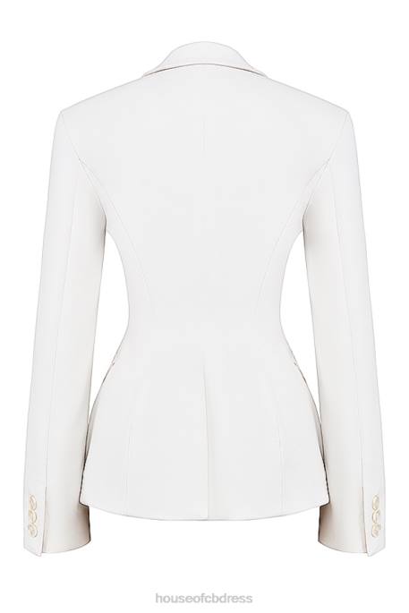 House of CB Sariah Ivory Contour Tailored Blazer Clothing 4H6N1029