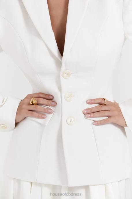 House of CB Sariah Ivory Contour Tailored Blazer Clothing 4H6N1029