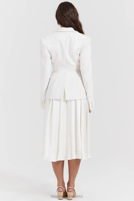 House of CB Sariah Ivory Contour Tailored Blazer Clothing 4H6N1029