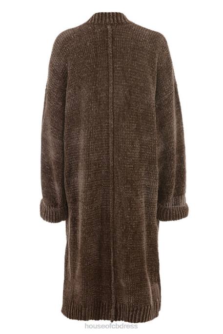 House of CB Celine Chocolate Chenille Slouchy Cardigan Clothing 4H6N1048