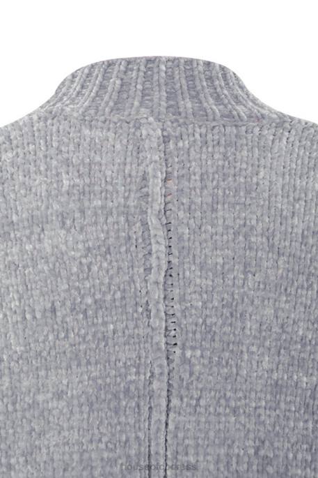 House of CB Celine Grey Chenille Slouchy Cardigan Clothing 4H6N1053
