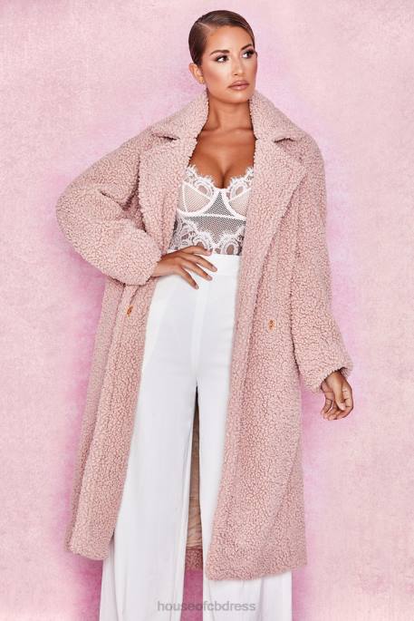 House of CB Bear Blush Faux Fur Sherpa Coat Clothing 4H6N1055