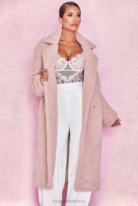 House of CB Bear Blush Faux Fur Sherpa Coat Clothing 4H6N1055