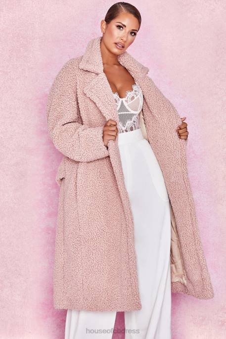 House of CB Bear Blush Faux Fur Sherpa Coat Clothing 4H6N1055