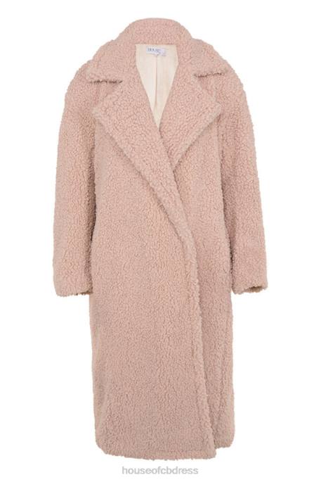 House of CB Bear Blush Faux Fur Sherpa Coat Clothing 4H6N1055