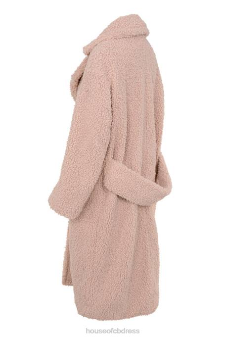House of CB Bear Blush Faux Fur Sherpa Coat Clothing 4H6N1055