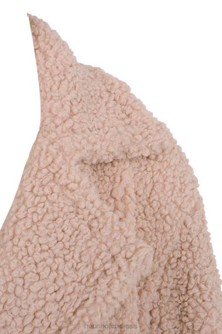 House of CB Bear Blush Faux Fur Sherpa Coat Clothing 4H6N1055
