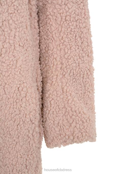 House of CB Bear Blush Faux Fur Sherpa Coat Clothing 4H6N1055