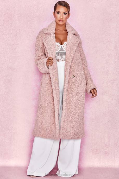 House of CB Bear Blush Faux Fur Sherpa Coat Clothing 4H6N1055