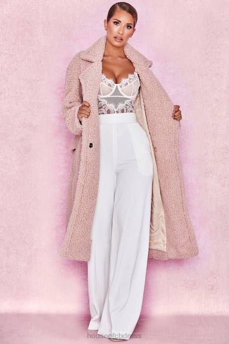 House of CB Bear Blush Faux Fur Sherpa Coat Clothing 4H6N1055