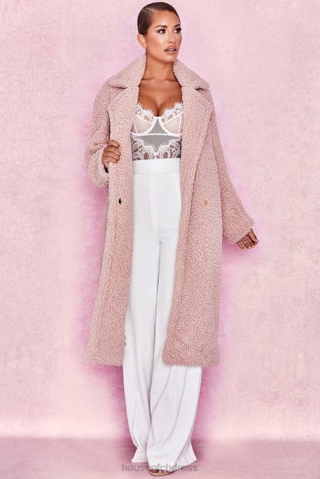 House of CB Bear Blush Faux Fur Sherpa Coat Clothing 4H6N1055