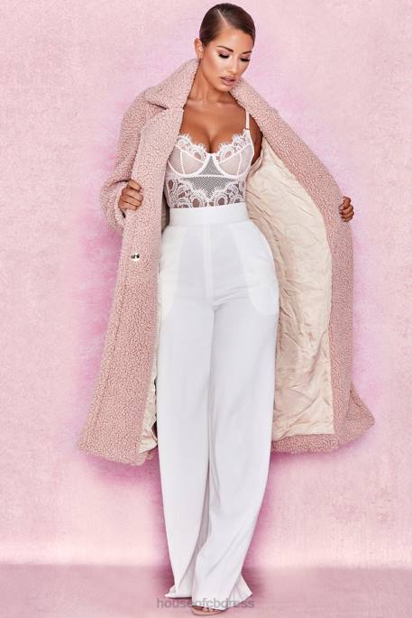 House of CB Bear Blush Faux Fur Sherpa Coat Clothing 4H6N1055